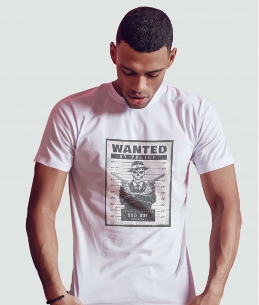 Мъжка тениска с щампа Готика Wanted Bad boy